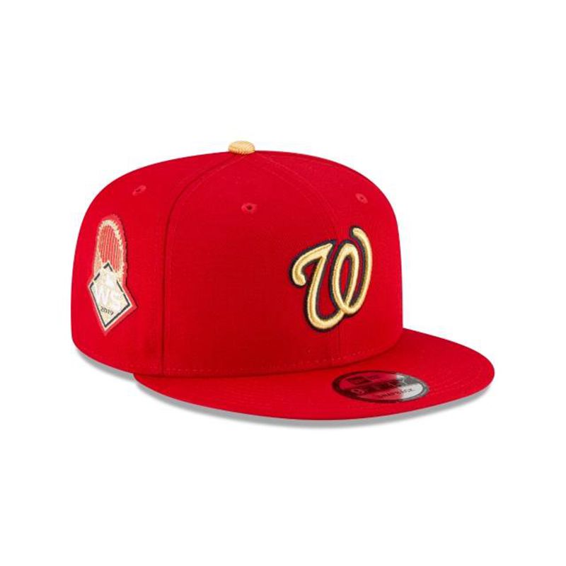 MLB Washington Nationals Gold Collection 9Fifty Snapback (FQF6439) - Red New Era Caps